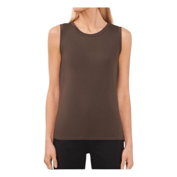 Halogen Back Keyhole Tank Top Grey Beluga Lightweight Knit Sleeveless Crewneck S - Picture 1 of 9